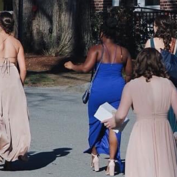 Aidan Mattox Cutout Crepe Gown in Royal Blue - Picture 5 of 5